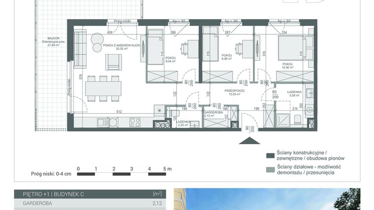 Rzut - Mieszkanie na sprzedaż 4 pokoje o powierzchni 73,48 m² - numer 8 w Unikat Apartamenty C
