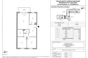 Rzut - Mieszkanie na sprzedaż 3 pokoje o powierzchni 73,21 m² - numer 61 w Wolne Miasto etap VII