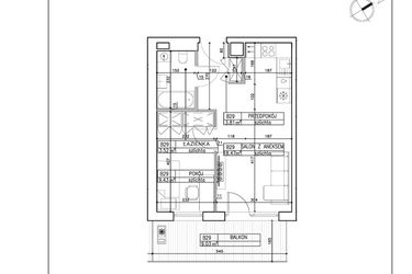 Rzut - Mieszkanie na sprzedaż 2 pokoje o powierzchni 35,23 m² - numer B29 w Symfonia - Chodkiewicza 9