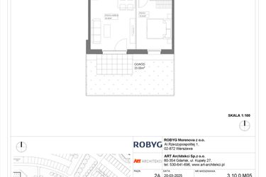 Rzut - Mieszkanie na sprzedaż 1 pokój o powierzchni 39,31 m² - numer 3.10.0M05 w Szumilas etap III