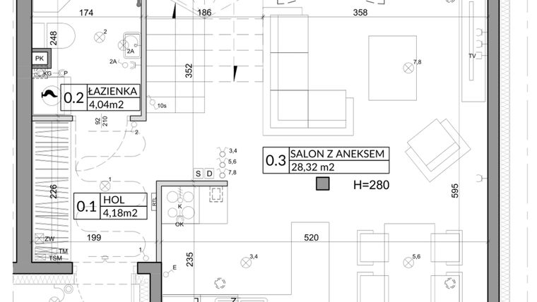 Rzut - Dom na sprzedaż 4 pokoje o powierzchni 79,98 m² - numer 14 w Slow Wilanów