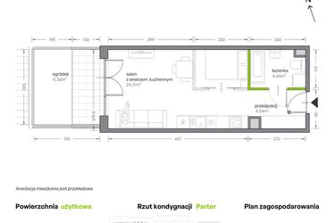 Rzut - Mieszkanie na sprzedaż 1 pokój o powierzchni 33,31 m² - numer A.060 w Żabiniec Vita