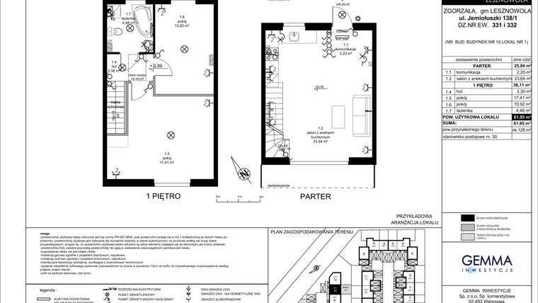 Rzut - Dom na sprzedaż 3 pokoje o powierzchni 91,32 m² - numer 10.1. w Mozaika VI