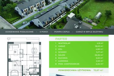 Rzut - Dom na sprzedaż 5 pokoi o powierzchni 125,09 m² - numer D.1.1 w Beskidzka Park