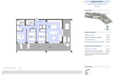 Rzut - Mieszkanie na sprzedaż 3 pokoje o powierzchni 96 m² - numer 421B w Symphony Suites