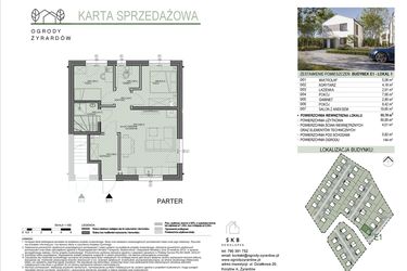 Rzut - Mieszkanie na sprzedaż 3 pokoje o powierzchni 55,78 m² - numer E1.1 w Ogrody Żyrardów etap E