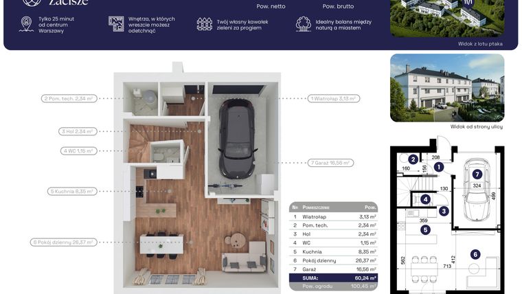 Rzut - Dom na sprzedaż 5 pokoi o powierzchni 184,55 m² - numer 11.1 w Błękitne Zacisze