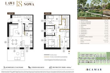 Rzut - Dom na sprzedaż 4 pokoje o powierzchni 92,91 m² - numer 3C w Lawinowa 18