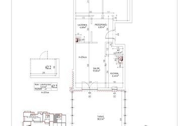 Rzut - Mieszkanie na sprzedaż 3 pokoje o powierzchni 68,84 m² - numer M-94 w Nałęczowska