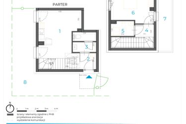 Rzut - Lokal użytkowy na sprzedaż 2 pokoje o powierzchni 50,43 m² - numer 1.B.02 w Incepti Gaj 2