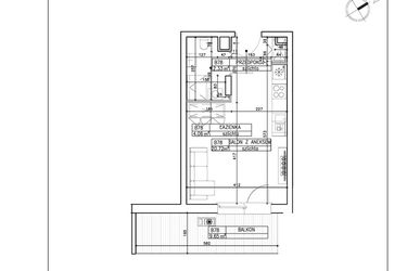Rzut - Mieszkanie na sprzedaż 1 pokój o powierzchni 27,11 m² - numer B78 w Symfonia - Chodkiewicza 9