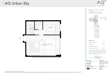 Rzut - Mieszkanie na sprzedaż 1 pokój o powierzchni 56 m² - numer 2-28-k w AQ Urban Sky