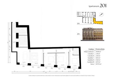Rzut - Mieszkanie na sprzedaż 4 pokoje o powierzchni 107,53 m² - numer G2/1 – 201 w Krupnicza 6/8