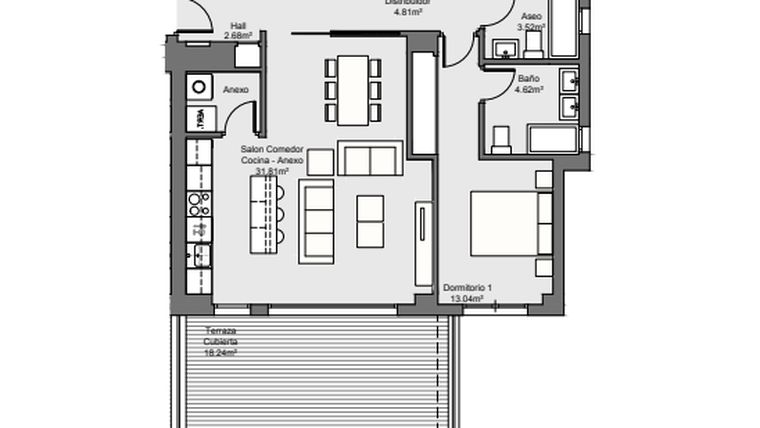 Rzut - Mieszkanie na sprzedaż 5 pokoi o powierzchni 133,9 m² - numer P5-B1 w Pacaraima