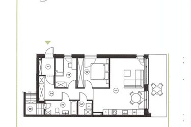 Rzut - Mieszkanie na sprzedaż 3 pokoje o powierzchni 70,92 m² - numer 26_1 w Apartamenty Sielanka