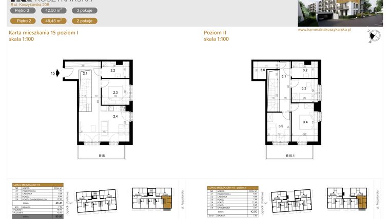 Rzut - Mieszkanie na sprzedaż 5 pokoi o powierzchni 90,95 m² - numer LM15 w Kameralna Koszykarska