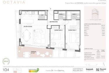Rzut - Mieszkanie na sprzedaż 2 pokoje o powierzchni 92,76 m² - numer 347D w Octavia