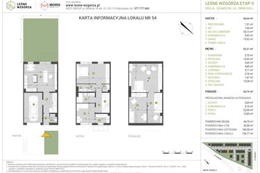 Rzut - Dom na sprzedaż 4 pokoje o powierzchni 140,28 m² - numer 54 w Leśne Wzgórza etap I-II