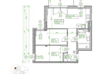 Rzut - Mieszkanie na sprzedaż 3 pokoje o powierzchni 48,95 m² - numer C.II.4 w Villa Rosenthal