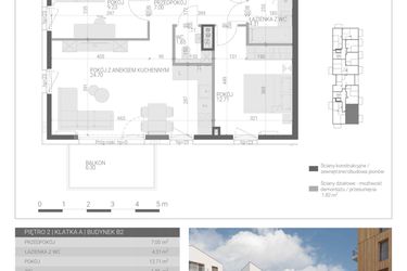 Rzut - Mieszkanie na sprzedaż 3 pokoje o powierzchni 59,8 m² - numer M-11 w Forma Augustów