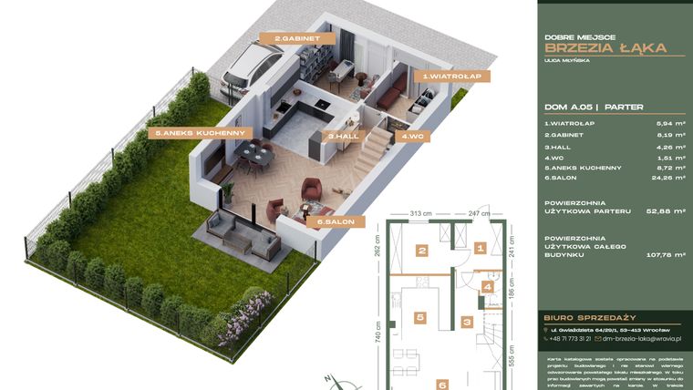 Rzut - Dom na sprzedaż 5 pokoi o powierzchni 107,79 m² - numer A.05 w Dobre Miejsce Brzezia Łąka