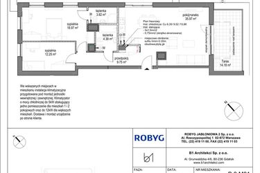 Rzut - Mieszkanie na sprzedaż 3 pokoje o powierzchni 85,97 m² - numer B.3M01 w Kobieli 4