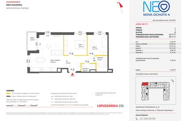Rzut - Mieszkanie na sprzedaż 3 pokoje o powierzchni 69,75 m² - numer 28 w Neo Nova Ochota 4