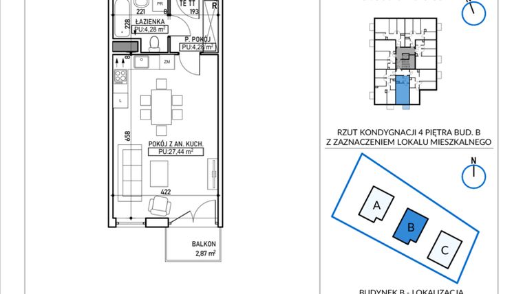 Rzut - Mieszkanie na sprzedaż 1 pokój o powierzchni 36 m² - numer 5A-30 w Jodłowicka 5