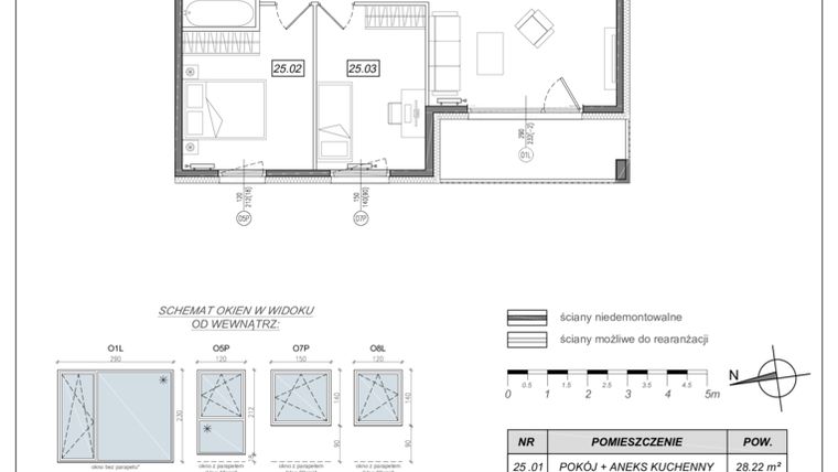 Rzut - Mieszkanie na sprzedaż 3 pokoje o powierzchni 66,61 m² - numer 4.A.25 w Urzeka bud. 4