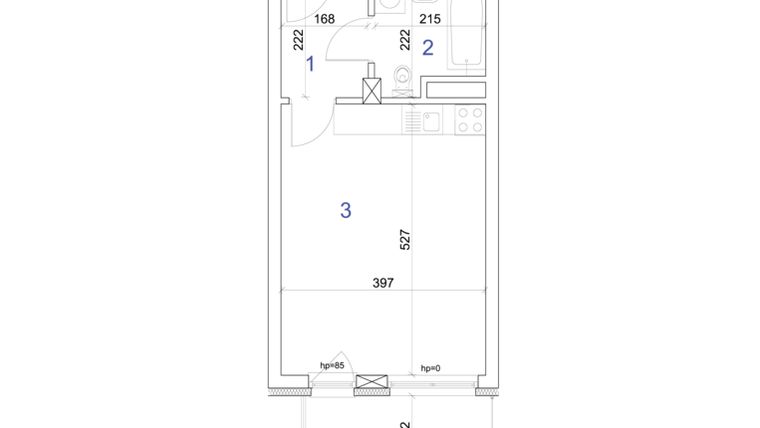Rzut - Mieszkanie na sprzedaż 1 pokój o powierzchni 28,76 m² - numer 6A.57 w Mierzeja Wiślana etap IV