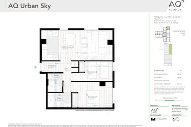 Rzut - Mieszkanie na sprzedaż 2 pokoje o powierzchni 83 m² - numer 2-28-h w AQ Urban Sky