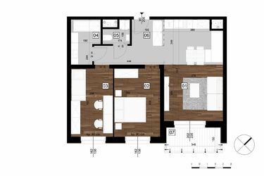 Rzut - Mieszkanie na sprzedaż 3 pokoje o powierzchni 62,79 m² - numer O.30 w Osiedle NeoTeo