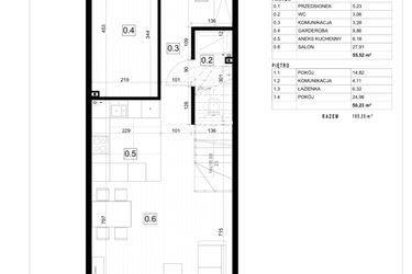 Rzut - Dom na sprzedaż 4 pokoje o powierzchni 105,5 m² - numer 3 w Smart Shape