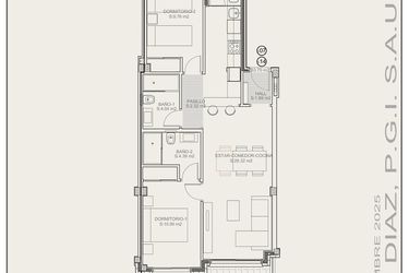 Rzut - Mieszkanie na sprzedaż 2 pokoje o powierzchni 63,7 m² - numer G1.7 w Residencial La Isla III