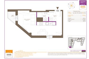 Rzut - Mieszkanie na sprzedaż 1 pokój o powierzchni 28,55 m² - numer 103 w Panorama Ursus