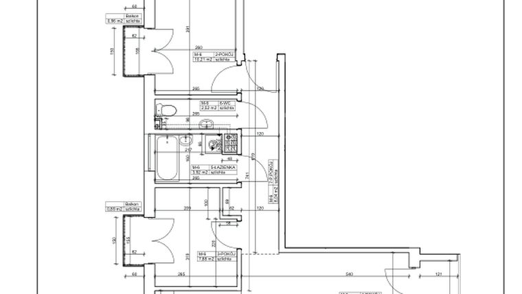 Rzut - Mieszkanie na sprzedaż 3 pokoje o powierzchni 57,76 m² - numer 6 w Bydgoska 19