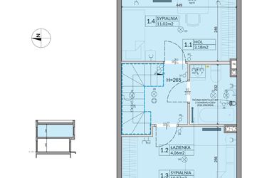 Rzut - Dom na sprzedaż 3 pokoje o powierzchni 61,95 m² - numer 43 w Boska Ksawerowska 2 etap 3