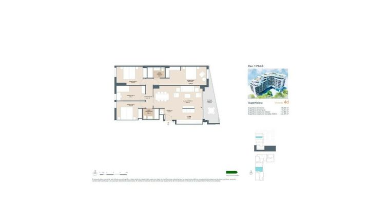 Rzut - Mieszkanie na sprzedaż 4 pokoje o powierzchni 134 m² - numer SP-75328 w San Juan - La Font