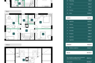 Rzut - Dom na sprzedaż 6 pokoi o powierzchni 163,32 m² - numer 11B w Spokojny Wilanów