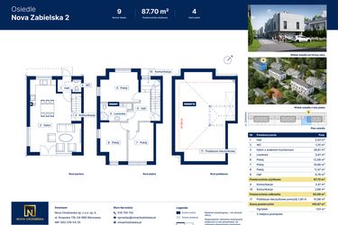 Rzut - Dom na sprzedaż 4 pokoje o powierzchni 93,99 m² - numer 9 w Nova Zabielska 2