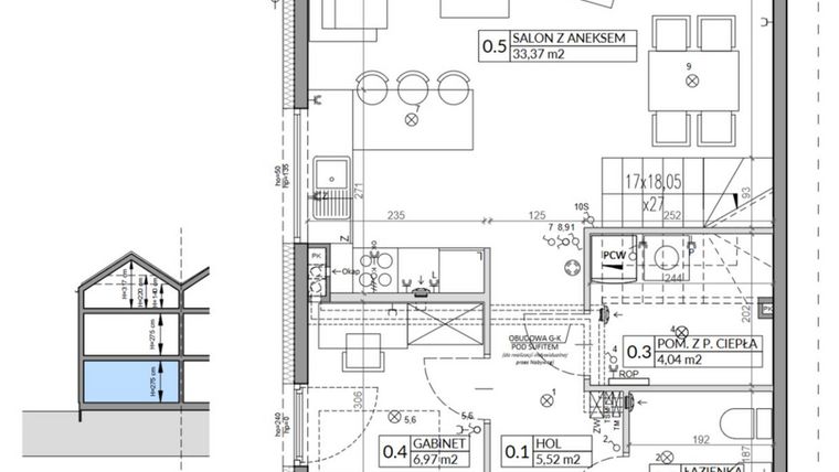 Rzut - Dom na sprzedaż 6 pokoi o powierzchni 143,04 m² - numer 6A w Wille przy Lesie