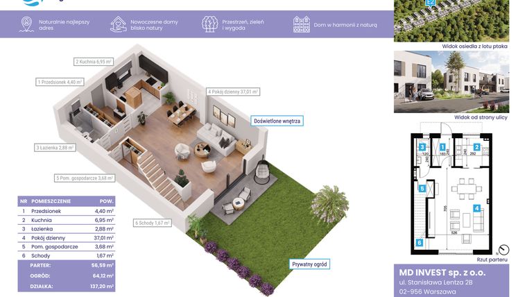 Rzut - Dom na sprzedaż 4 pokoje o powierzchni 105,62 m² - numer E2 w Osiedle Jagodzianka etap I