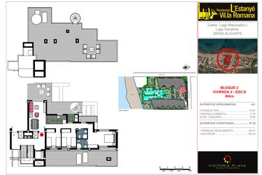Rzut - Mieszkanie na sprzedaż 3 pokoje o powierzchni 87,32 m² - numer A-D-4 w Residencial L 'Estanyo Vil.la Romana