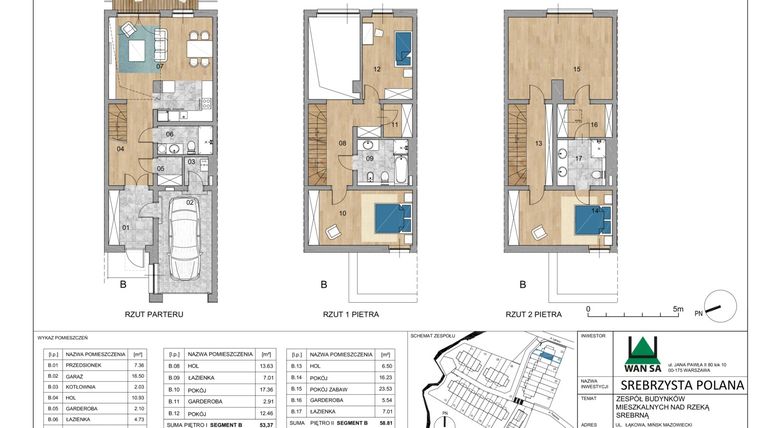 Rzut - Dom na sprzedaż 5 pokoi o powierzchni 185,67 m² - numer 3B w Srebrzysta Polana