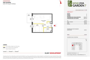 Rzut - Mieszkanie na sprzedaż 2 pokoje o powierzchni 36,02 m² - numer 37 w Nova Viva Garden 7