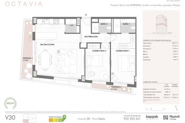 Rzut - Mieszkanie na sprzedaż 2 pokoje o powierzchni 97,76 m² - numer 306D w Octavia
