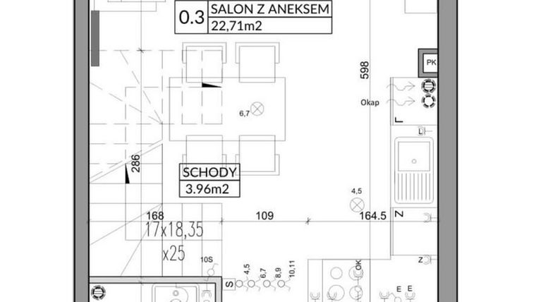 Rzut - Dom na sprzedaż 3 pokoje o powierzchni 65,83 m² - numer 23B w Nova Magdalenka 6