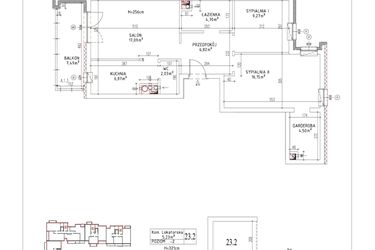 Rzut - Mieszkanie na sprzedaż 3 pokoje o powierzchni 67,43 m² - numer M-21 w Nałęczowska