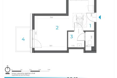 Rzut - Lokal użytkowy na sprzedaż 1 pokój o powierzchni 28,46 m² - numer 3.B.03 w Incepti Gaj 2
