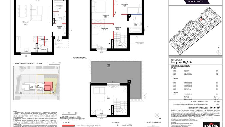 Rzut - Dom na sprzedaż 5 pokoi o powierzchni 102,57 m² - numer 29_01A w Nowe Warzymice 5